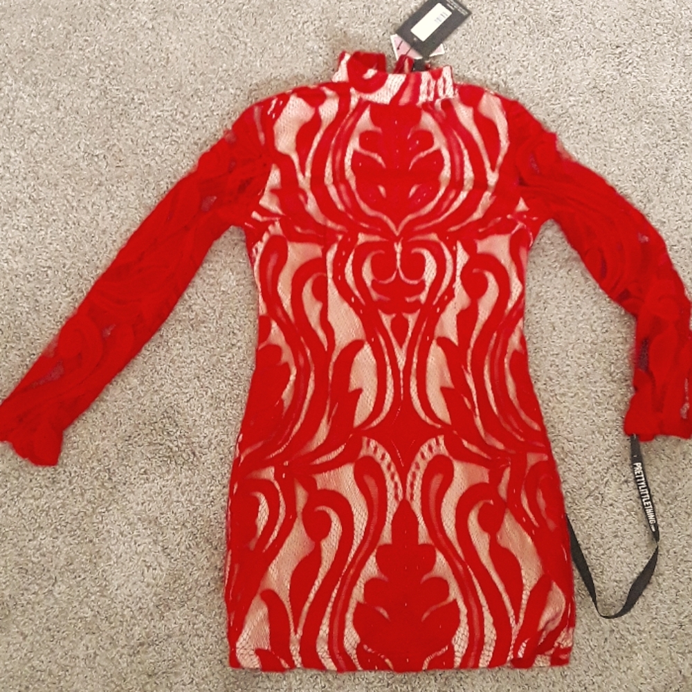 Pretty Little Thing red dress